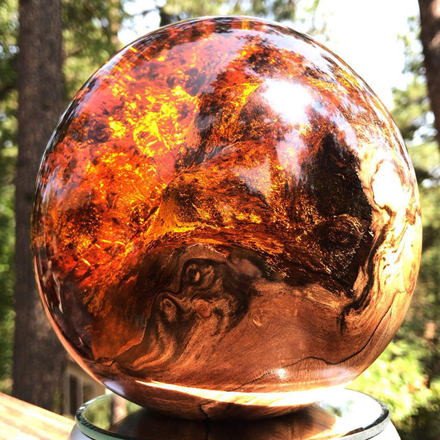 burl and resin sculptures by scott huebner 4 Beautiful Geometric Sculptures Cast From Burls Fused to Resin
