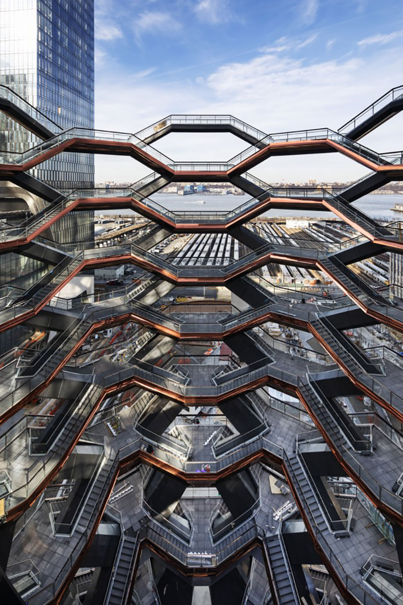 endless staircase in new york hudson yards vessel heatherwick 1 New Yorks Touristy New Public Space is a Giant Endless Staircase