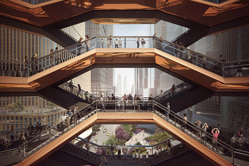 endless staircase in new york hudson yards vessel heatherwick 10 New Yorks Touristy New Public Space is a Giant Endless Staircase