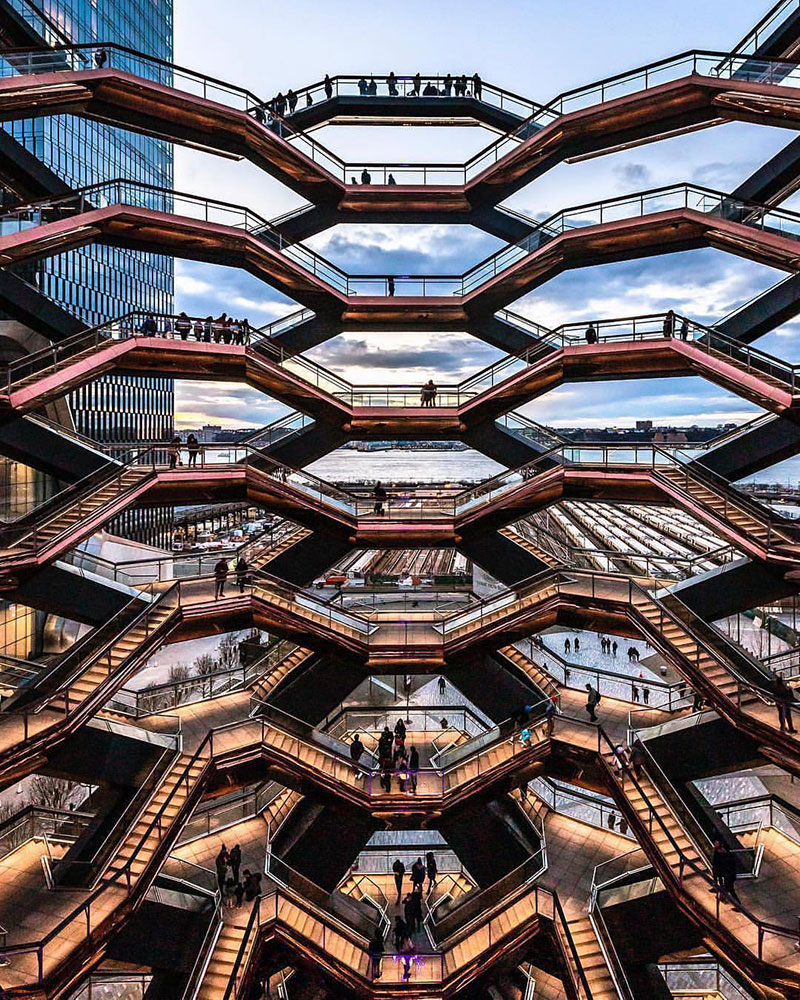 endless staircase in new york hudson yards vessel heatherwick 7 New Yorks Touristy New Public Space is a Giant Endless Staircase