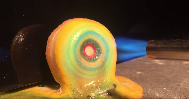 In Case You've Never Seen a Giant Jawbreaker Melted With a Blowtorch