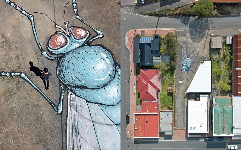 giant murals by kitt bennett10 Imagine Working in a High Rise and Seeing These On the Ground