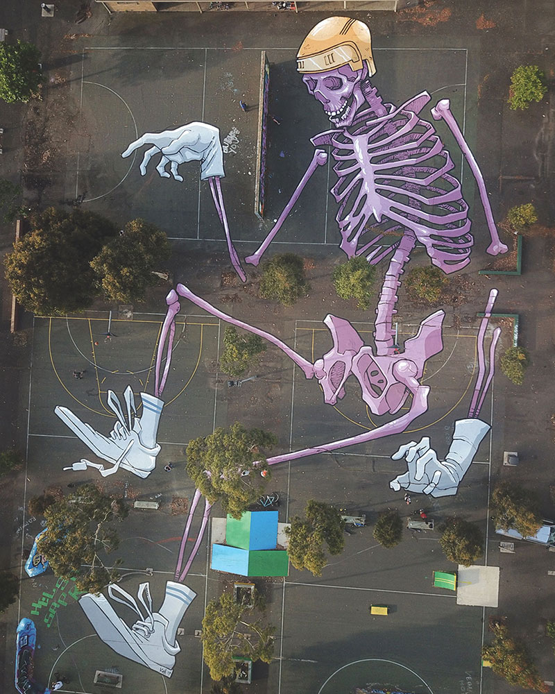 giant murals by kitt bennett5 Imagine Working in a High Rise and Seeing These On the Ground