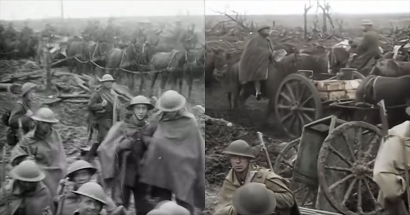 The First Color Transition Scene in Peter Jackson's "They Shall Not Grow Old"