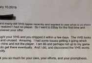 This Guy Sold a VHS Player on eBay and Then Got a Very Unexpected Letter