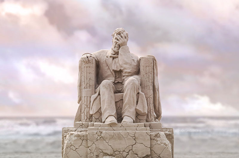 liberty crumbling by damon langlois 2 The Winning Sand Sculpture of the 2019 Texas Sand Sculpture Festival