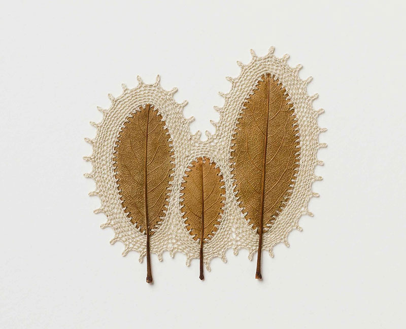 crochet leaves by susanna bauer 18 Artist Crochets New Life Into Fallen Leaves