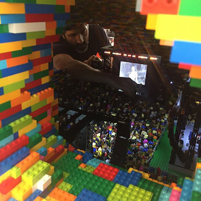 lego sculpture opens up into a mini music festival by dante dentoni 2 This Awesome Lego Sculpture Opens Up Into a Mini Music Festival