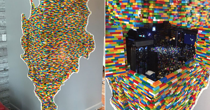 lego sculpture opens up into a mini music festival by dante dentoni 5 This Awesome Lego Sculpture Opens Up Into a Mini Music Festival