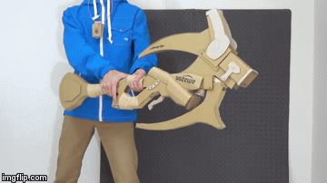 guy makes toy weapons from old amazon boxes 19 Guy Makes Oversized Novelty Weapons from Old Amazon Boxes