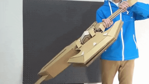 guy makes toy weapons from old amazon boxes 20 Guy Makes Oversized Novelty Weapons from Old Amazon Boxes