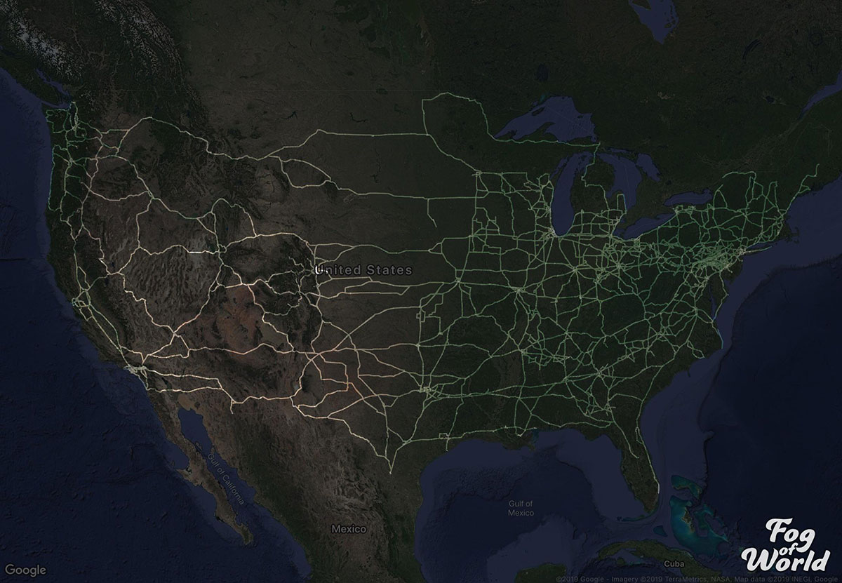 truck driver map reddit 2 A Truck Driver Recorded His Travels Since 2012 and Mapped the Results