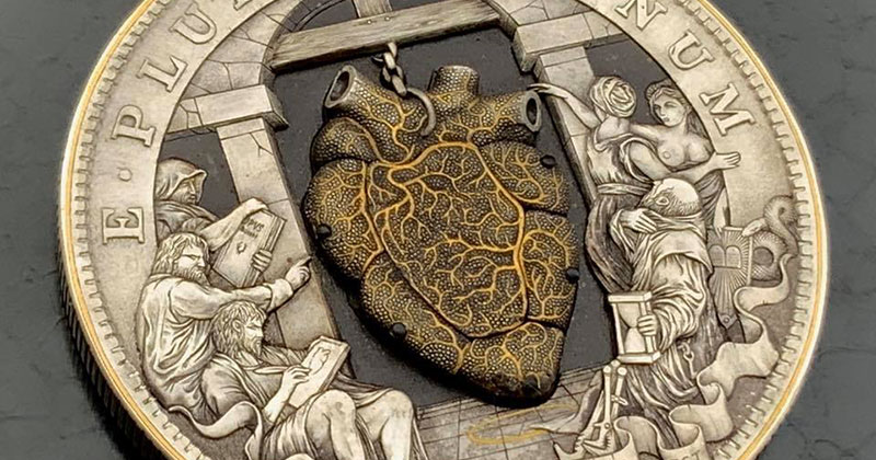 This Beating Heart Coin Carved by Roman Booteen is Absolutely Wild