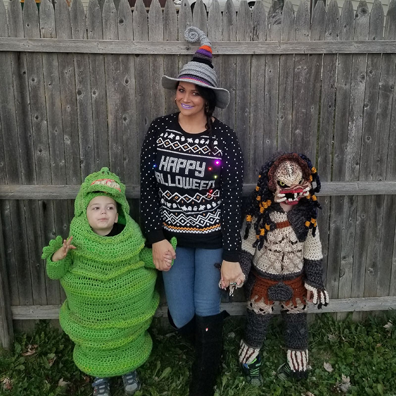 crochet halloween costume by stephanie pokorny crochetverse 1 Every Halloween This Mom Crochets the Coolest Costumes for Her Kids
