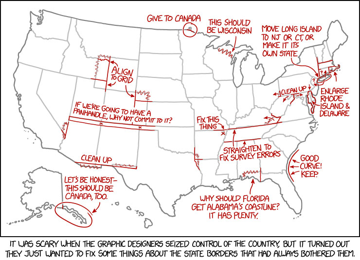 state borders 10 Great Infographics by XKCDs Randall Munroe