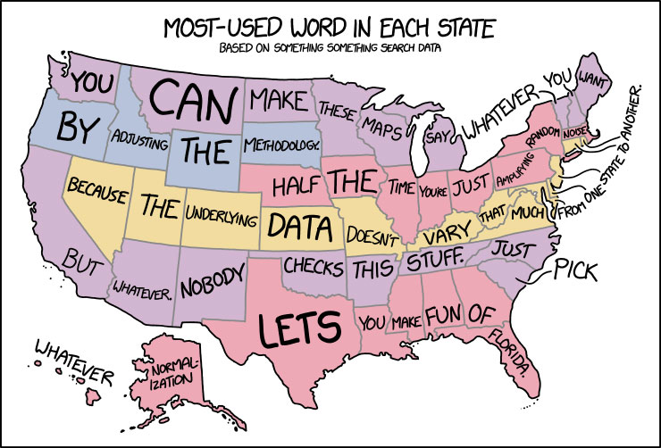 state word map 10 Great Infographics by XKCDs Randall Munroe