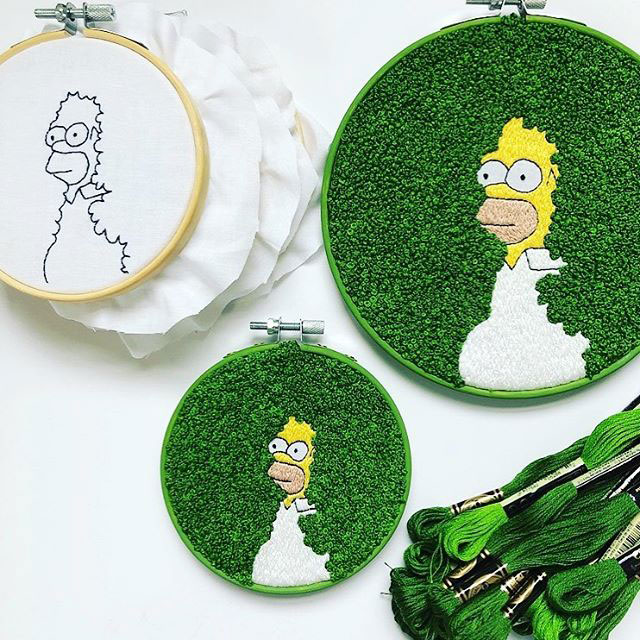 homer simpson bush embroidery 1 This Homer Simpson Embroidery is Perfect