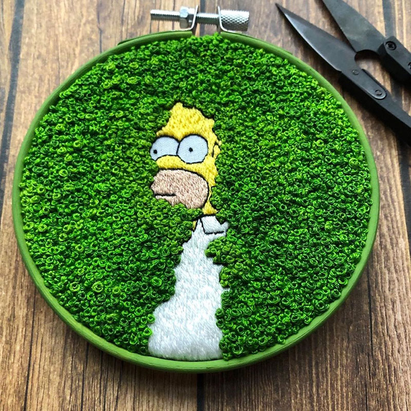 homer simpson bush embroidery 2 This Homer Simpson Embroidery is Perfect