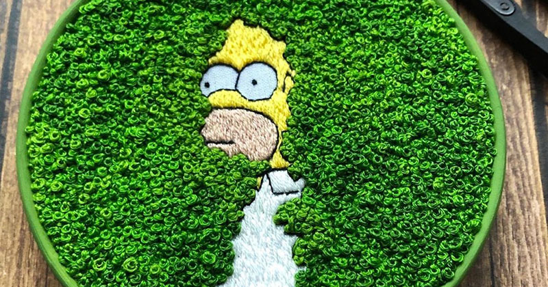 This Homer Simpson Embroidery is Perfect