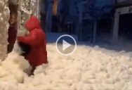 Surreal Video Captures Spanish Resort Town Covered in Sea Foam