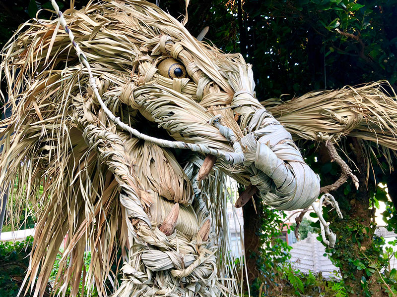 dragon made from palm tree leaves japan by ayako 5 This Awesome Dragon Made From Palm Tree Leaves (5 Photos)