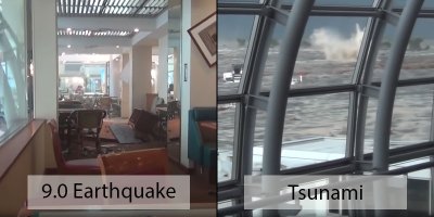 Shocking Footage from Sendai Airport During 9.0 Earthquake and Tsunami in 2011