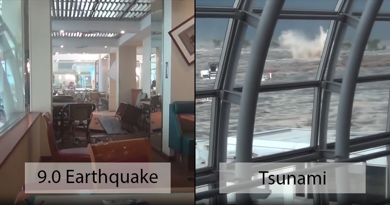 Shocking Footage from Sendai Airport During 9.0 Earthquake and Tsunami in 2011