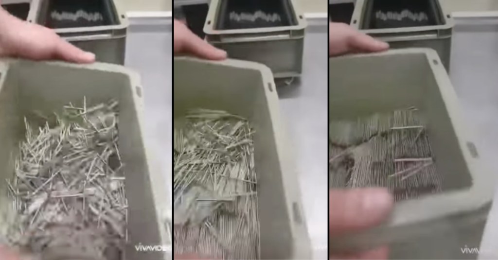 This Video of a Guy Organizing a Box of Nails Has People Swearing It's Reversed