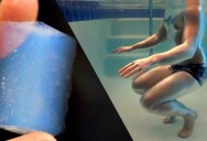 Covering Yourself in Aerogel and Jumping Into a Pool Looks So Surreal