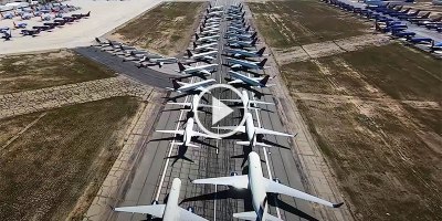 This Flyover of Parked Jets During the Pandemic is Simply Unbelievable
