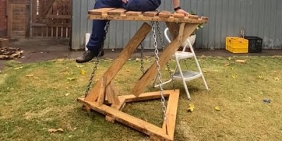 Guy Uses Chains to Build a Tensegrity Table You Can Actually Climb On