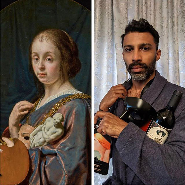 people recreating famous paintings at home getty museum challenge 40 People Stuck at Home are Recreating Famous Paintings and Its Awesome