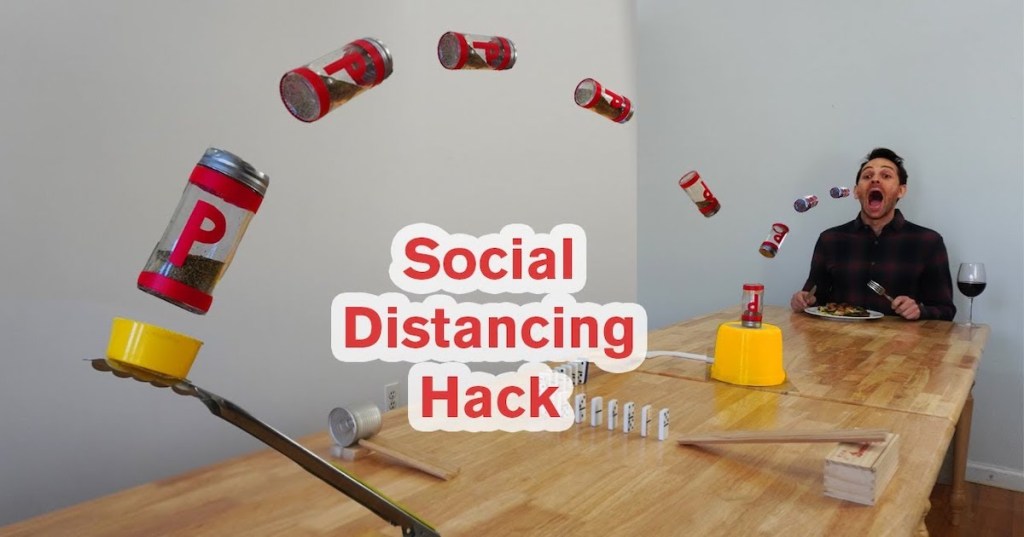 This Social Distancing Rube Goldberg Machine for Passing  the Pepper is Amazing