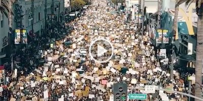 Drone Captures LA's Largest Anti-Racism Protest Ever from Above