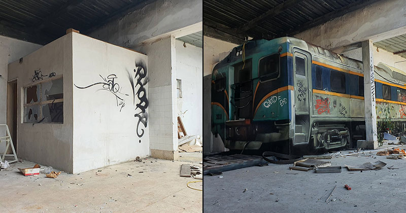 3d street art train by odeith 9 A Little Paint Can Turn This Into That