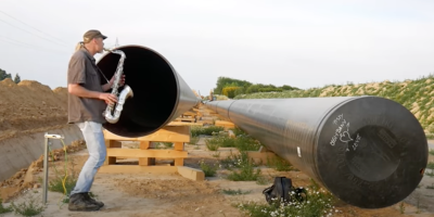 Saxophonist Plays Into a Pipeline and It Sounds Awesome