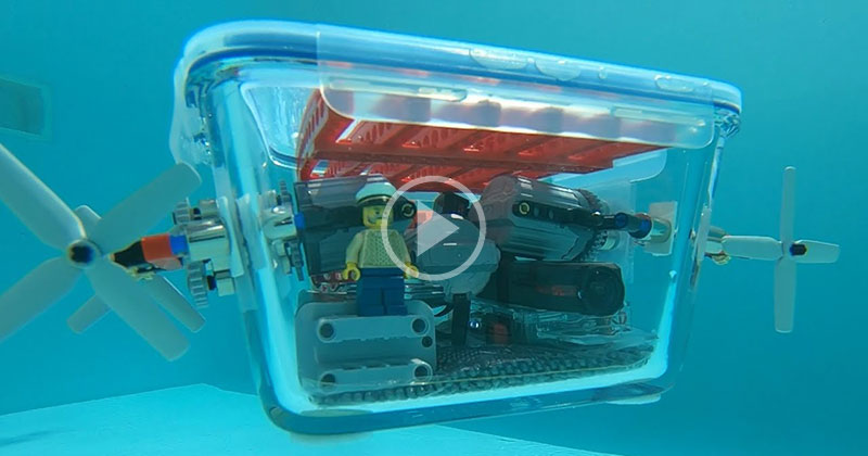 Guy Builds Awesome Glass Submarine with Lego and Neodymium Magnets
