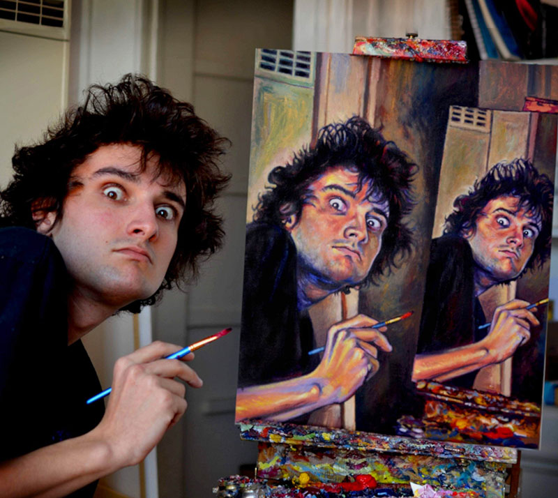painting recursive self portraits by seamus wray 4 This Artist Keeps Painting Himself, Painting Himself, Painting Himself...