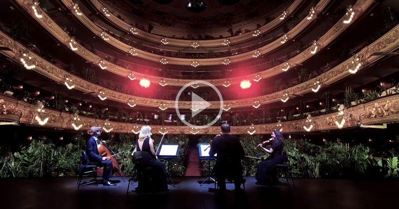 The Surreal Barcelona Opera House Performance to a Full Theatre of Plants