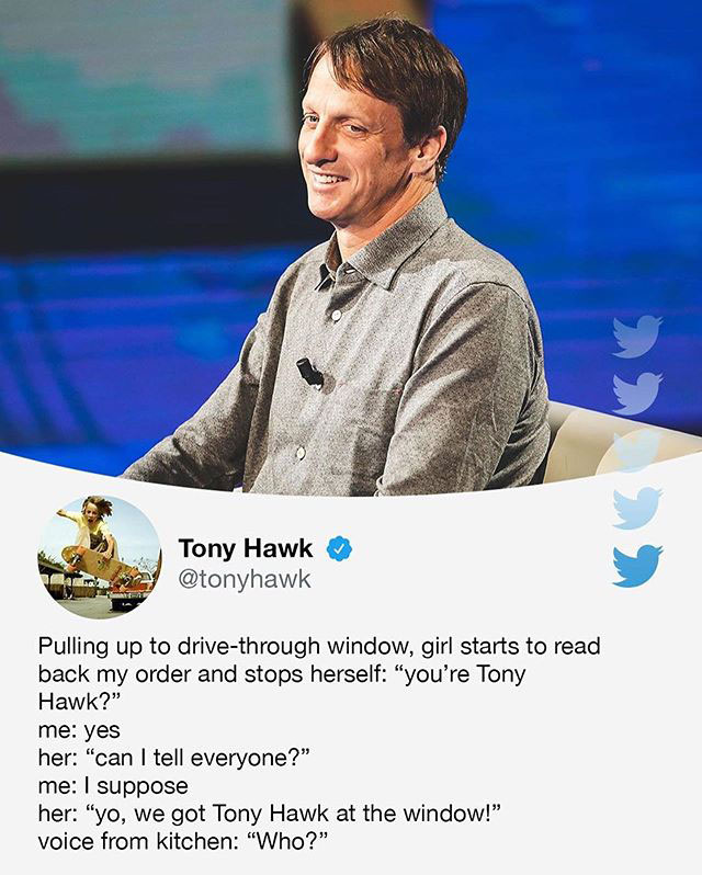 Tony Hawk’s Twitter Stories of His Random Encounters are