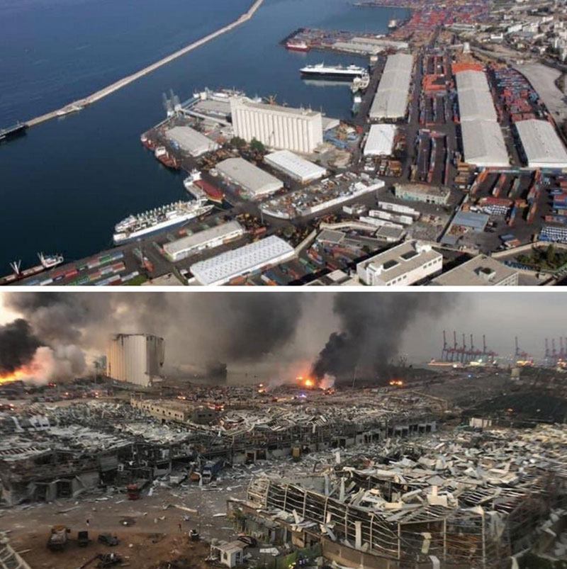 2020 beirut explosion before and after The Terrifying Beirut Explosion as Captured and Experienced by People Across the City