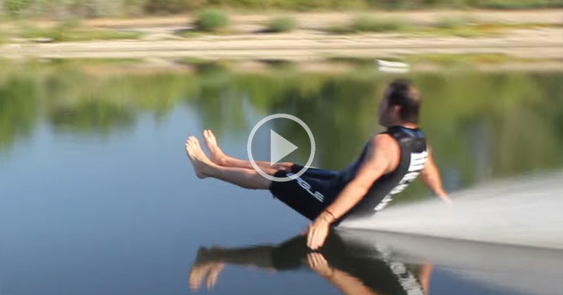 Barefoot Water Skier Makes Smoothest Exit of All Time