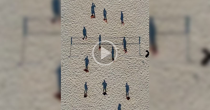This Overhead Video of a Beach Volleyball Game Looks Like Shadows Playing