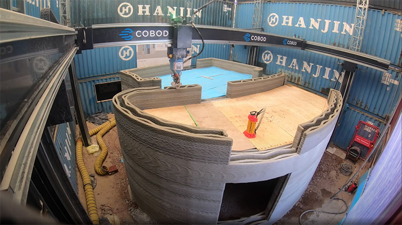 this 3d concrete printer just printed this two story house on site 7 This 3D Concrete Printer Just Printed a Two Story House On Site