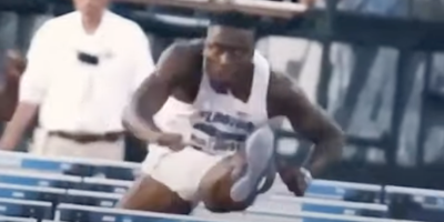 Someone Stabilized a World Champion Hurdler's Head as He Raced and It Looks Surreal