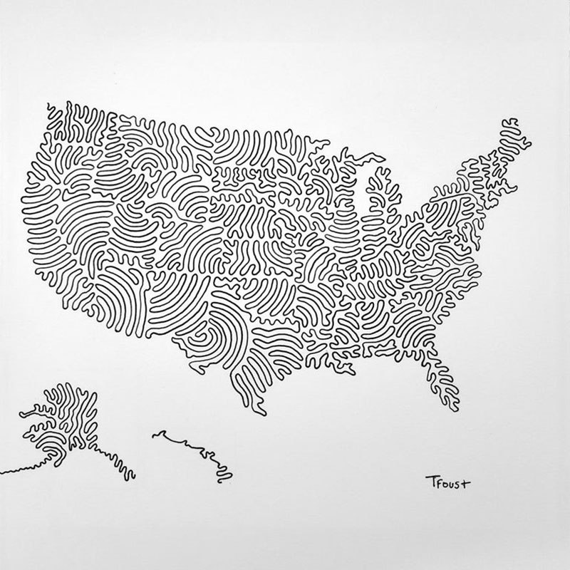 tyler foust draws map of usa in 3 lines reddit.jpg2  A Map of the USA Drawn with Just 3 Lines