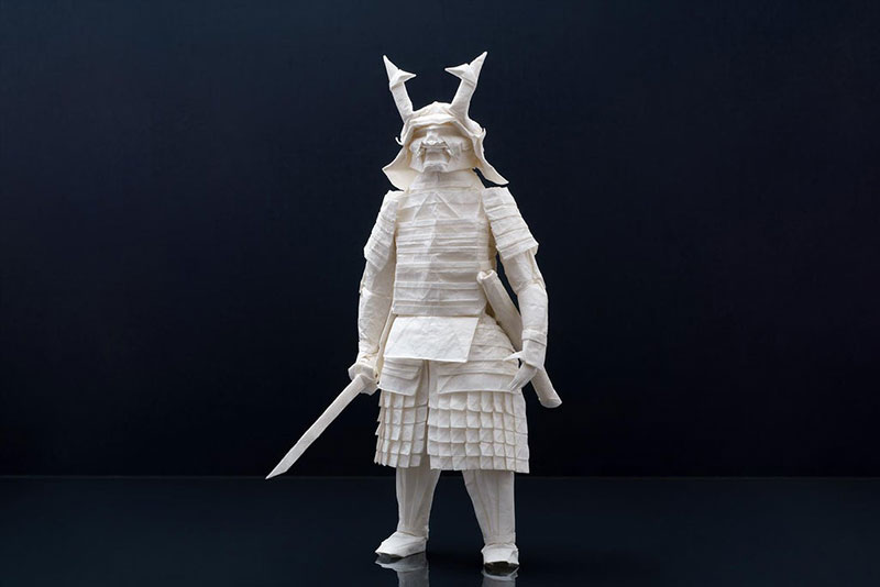 origami samurai by juho konkkola 2 This Origami Samurai was Folded from a Single Sheet of 95 x 95 cm Wenzhou Rice Paper