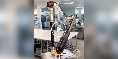 This 5 ft Chocolate Harp is Completely Edible, Even the 47 Strings are Made of Sugar
