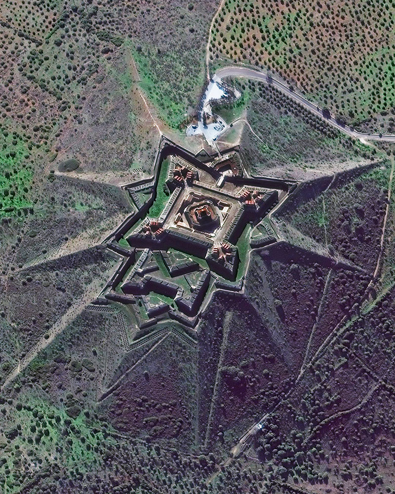 portugal star fort from above aerial overhead This Portuguese Star Fort From Above