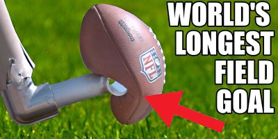 World's Longest Field Goal - Robot vs NFL Kicker